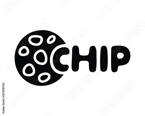Sweet Snack Icon: Bitten Chocolate Chip Cookie
