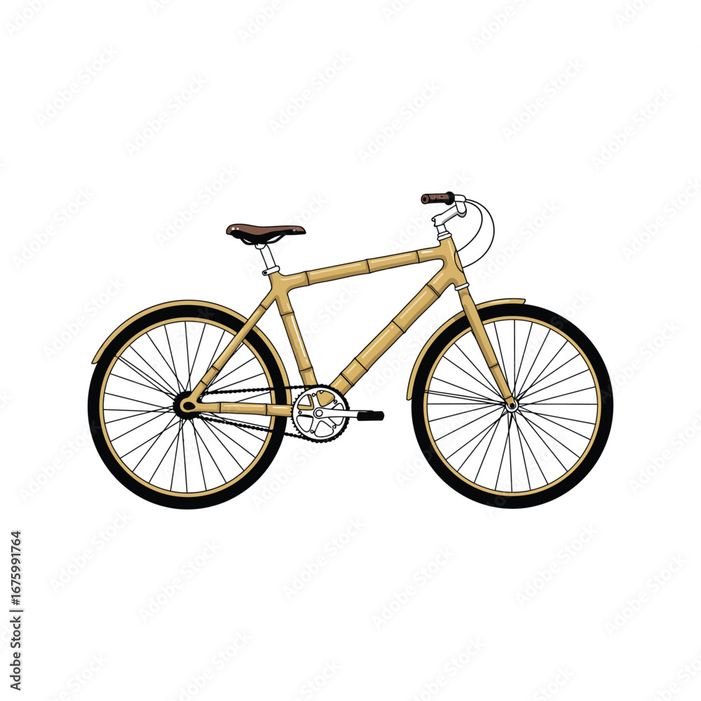 Fototapeta premium EcoFriendly Bamboo Bicycle Illustration Sustainable Transportation