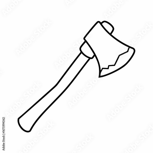 Ancient Stone Axe Vector Illustration