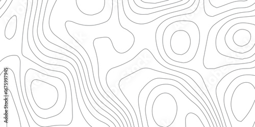 White background abstract topography contour map, wavy curved paper relief pattern, minimal geographic design vector illustration
