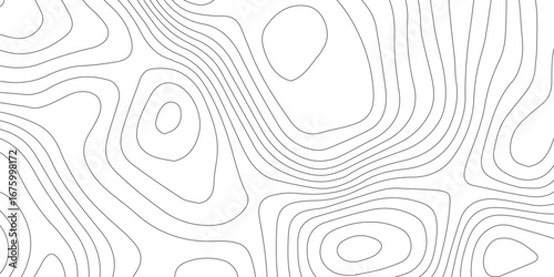 White background abstract topography contour map, wavy curved paper relief pattern, minimal geographic design vector illustration