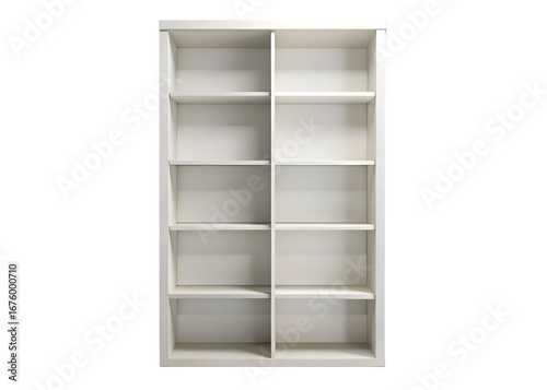empty minimal bookshelf png image on transparent background