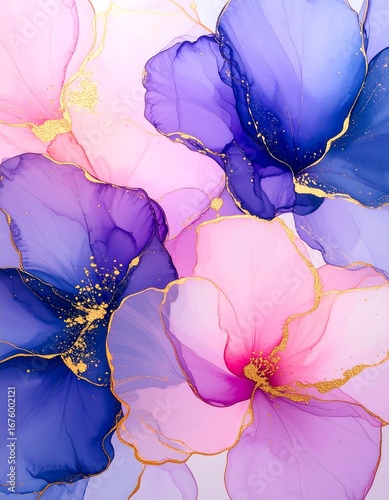 Abstract floral art with blended colors