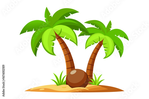 vector illustration of a tropical island