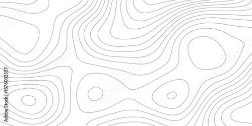 Abstract stylized topographic map seamless pattern, black paper background with flowing white contour lines, mountain elevation design, geographic relief, and terrain illustration.