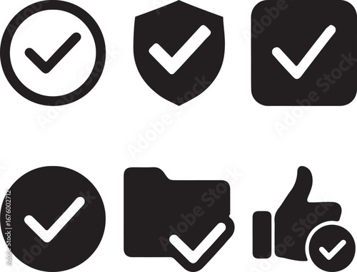 Vector icon set with green glossy check mark and red cross for yes and no internet buttons