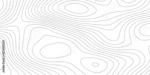 Black and white abstract topography background with seamless contour lines, stylized elevation mapping, mountain relief illustration, and textured geographic map paper effect.