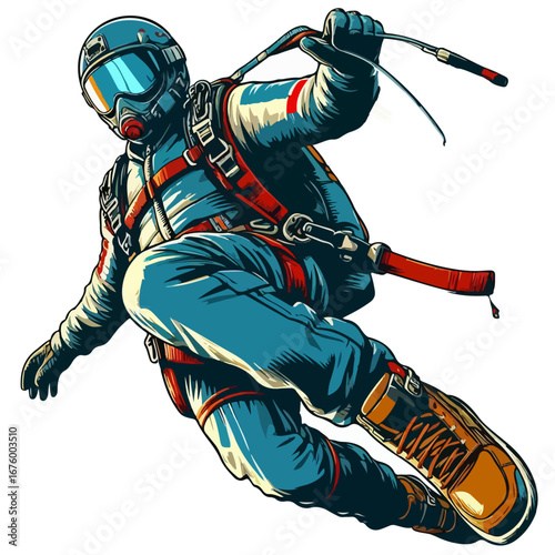 vector illustration of a skydiver