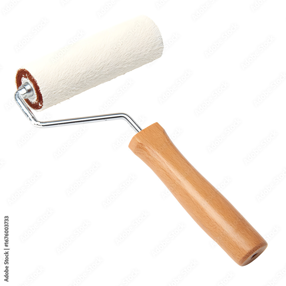 Obraz premium Close-up of a paint roller isolated on a black background, DIY concept