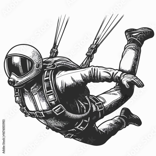 vector illustration of a skydiver