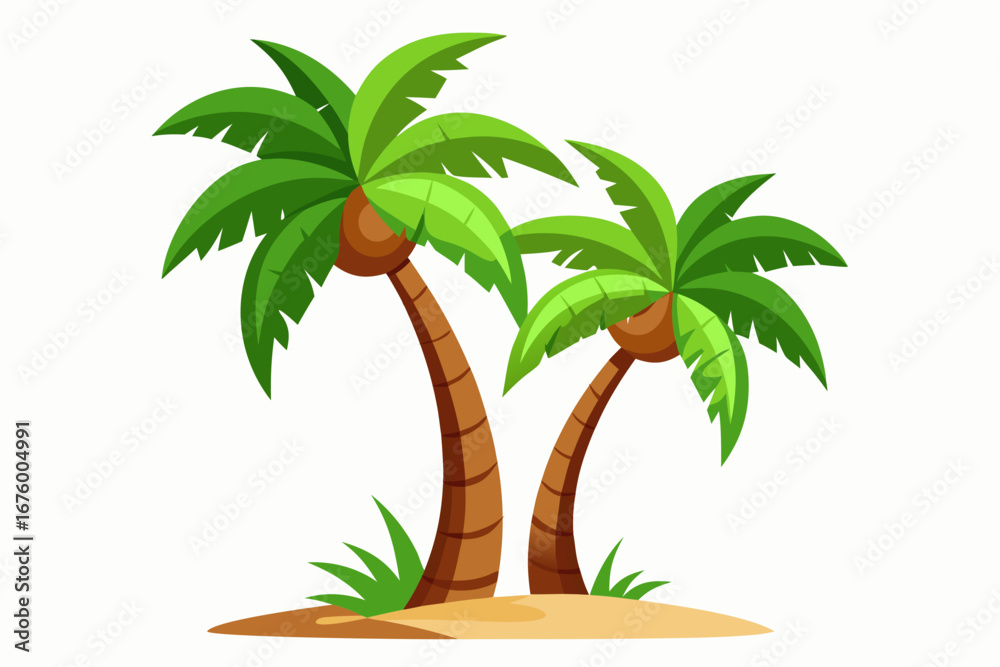 Obraz premium Tropical palm trees vector illustration 