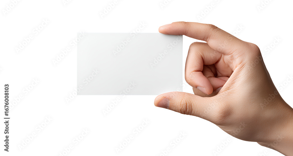 Obraz premium hand holding a blank card, transparent background, png file