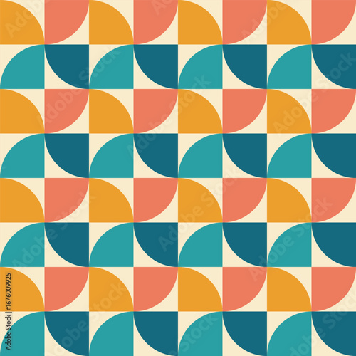 Vibrant minimal geometric seamless pattern wallpaper design