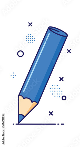 Creative drawing with a blue pencil inspiration for artists and designers learning new skills