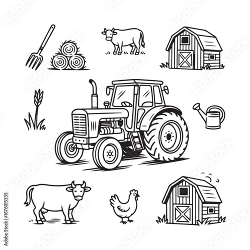 Farm Tractor and Rural Animal Collection
