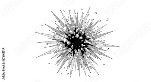 An artistic representation of a cosmic explosion unleashing waves of stellar fragments into the infinite void of space