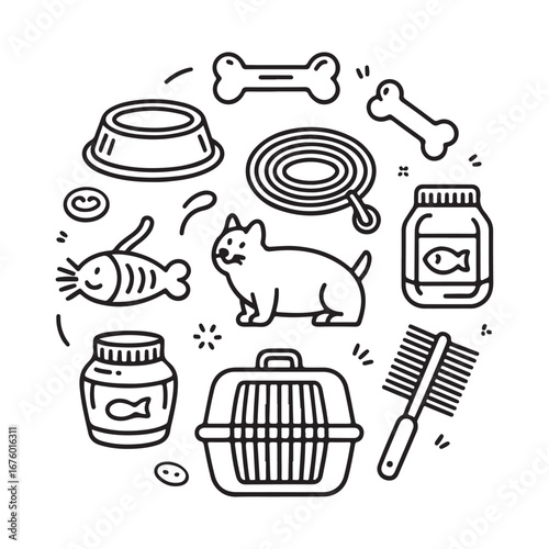 Pet Products and Supplies Vector Collection