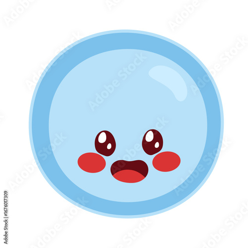 Flat cartoon illustration of a cute blue zygote isolated on white background. Clip art vector for biology textbooks, healthcare education, fertility concepts and scientific research