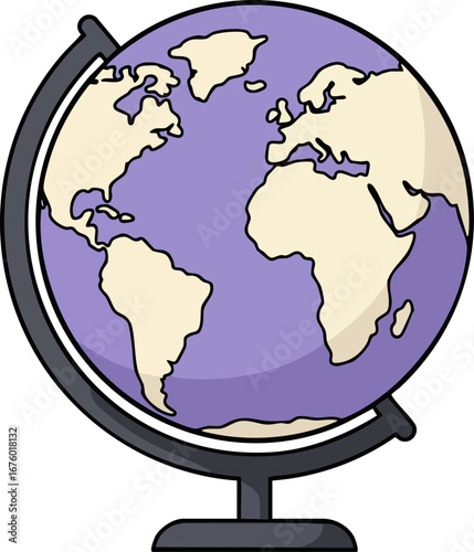World globe map of Earth global travel geography education
