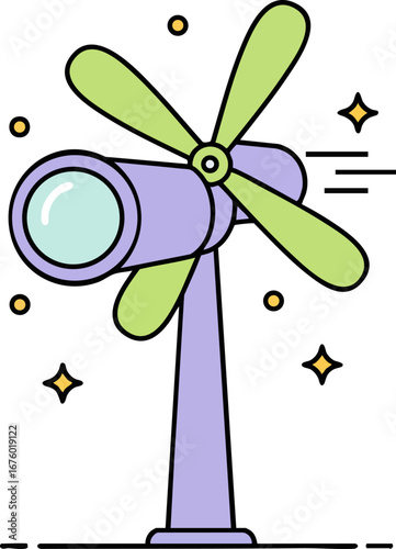 Wind Turbine Monocular Renewable Energy Observation Icon