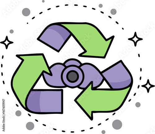 Recycle Binoculars Environmental Conservation Green Icon