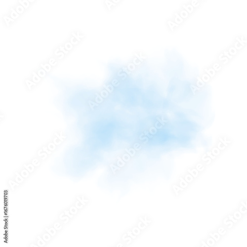 Transparent Blue fog or smoke. Blue smoke cloud effect. Vapor, magic haze.