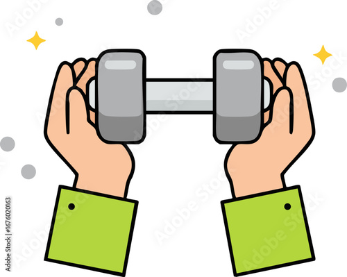 Hands Holding Dumbbell Fitness Workout Strength Vector