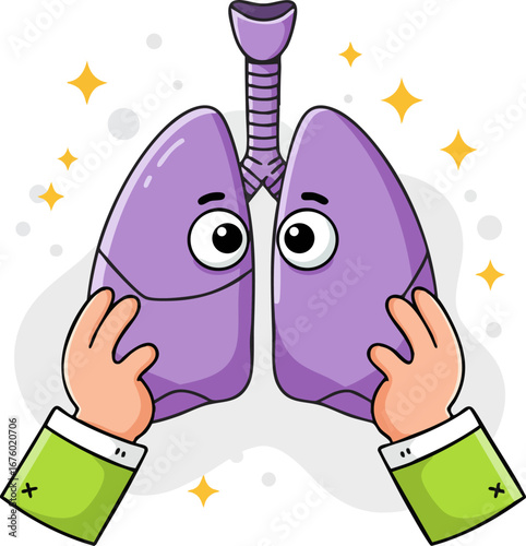 Lung Health and Respiratory System Care Illustration