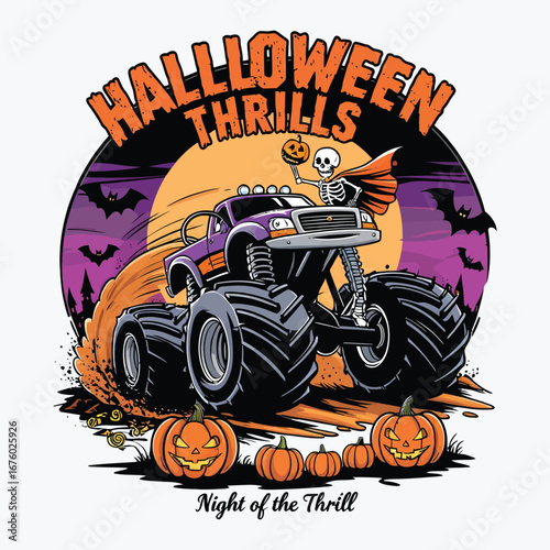 Spooky Pumpkin Night – Halloween Party T-Shirt and Wishing Card Design.