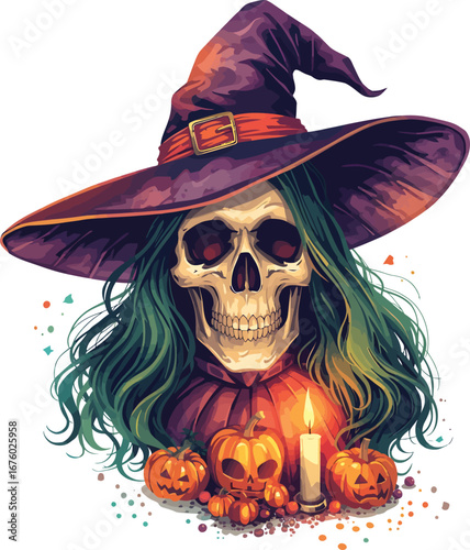 Spooky Pumpkin Night – Halloween Party T-Shirt and Wishing Card Design.