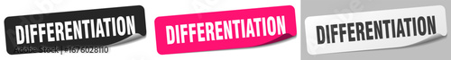 differentiation sticker. differentiation sticker set on white background