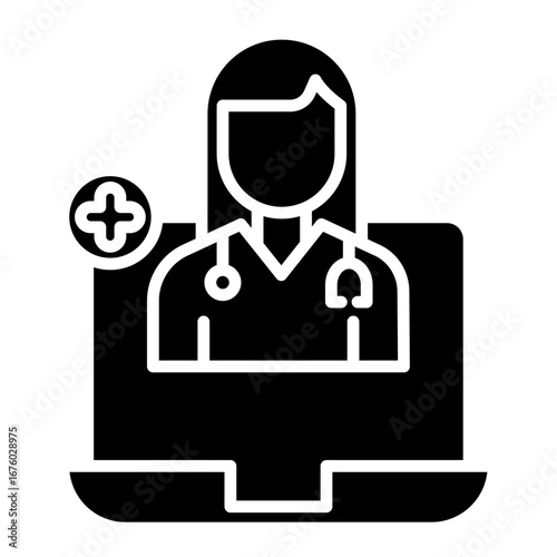 Online Doctor Vector Icon