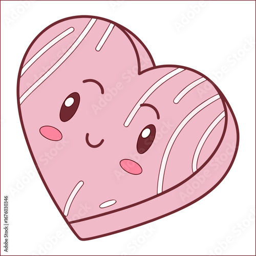 Hand drawn heart isolated. Design element for love concept. Doodle sketch red heart shape