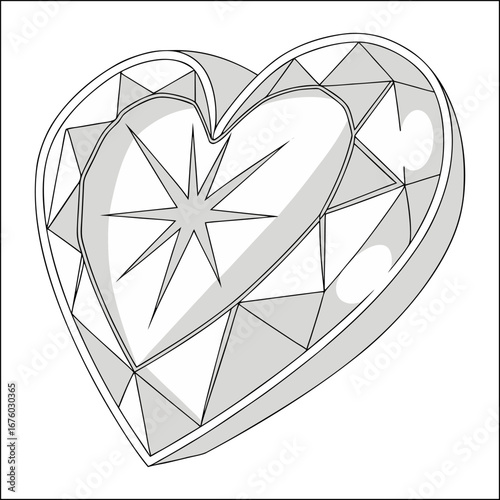Hand drawn heart isolated. Design element for love concept. Doodle sketch red heart shape