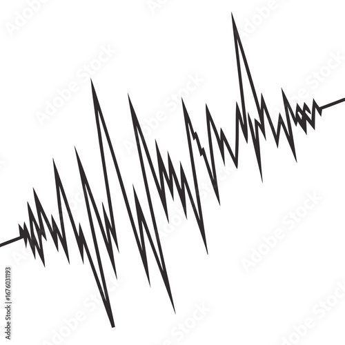Abstract jagged line graph representing fluctuating data or sound waves