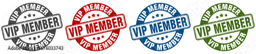 vip member stamp. vip member round stamp set isolated on white background
