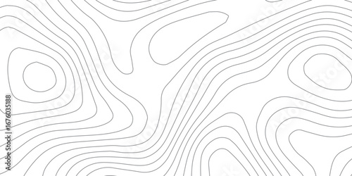 Abstract seamless topographic map design, black surface with white contour lines, stylized mountain heights, detailed geographic relief, elevation levels, and textured paper effect.