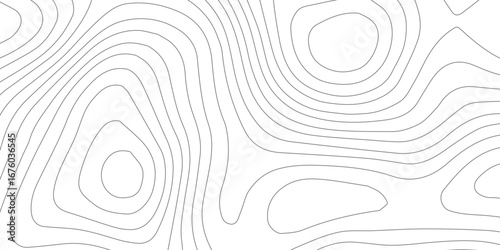 Stylized abstract topography seamless pattern, white contour lines on black background, detailed mountain relief, geographic elevations, and textured paper map