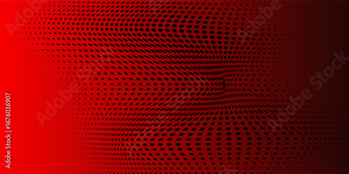 Dark and red retro for comic pop art background with dots. Spesial mesh red dots.