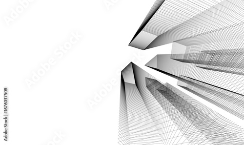Architectural building vector 3d illustration 