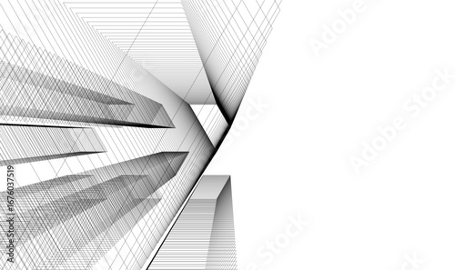 Architectural building vector 3d illustration 
