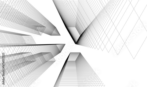 Architectural building vector 3d illustration 