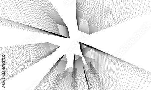 Architectural building vector 3d illustration 