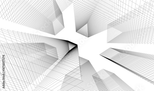 Architectural building vector 3d illustration 