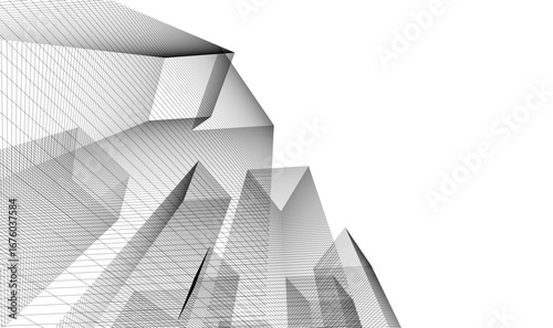 Architectural building vector 3d illustration 
