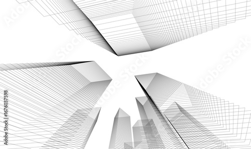 Architectural building vector 3d illustration 