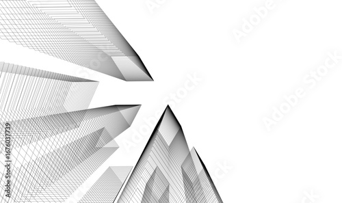 Architectural building vector 3d illustration 