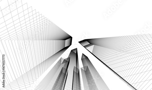 Architectural building vector 3d illustration 