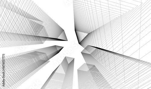 Architectural building vector 3d illustration 