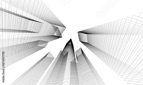 Architectural building vector 3d illustration 